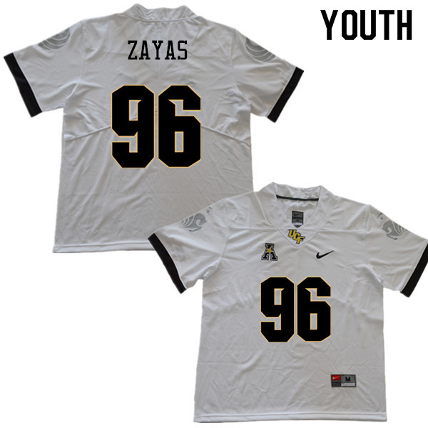 Youth #96 Stephon Zayas UCF Knights College Football Jerseys Sale-White - Click Image to Close